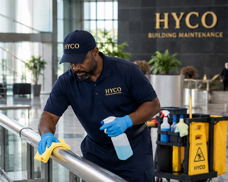 Commercial janitorial service team